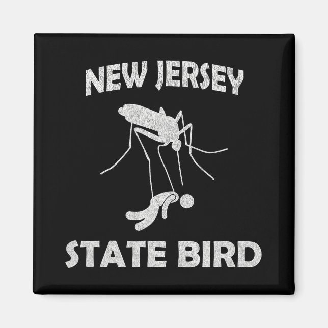 Imã New Jersey Mosquito State Bird Funny Outdoors  (Frente)