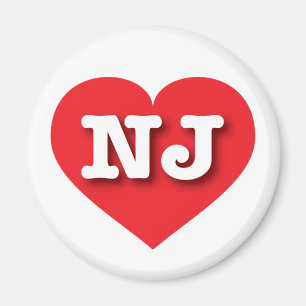 Imã New Jersey Red Heart - Eu amo NJ