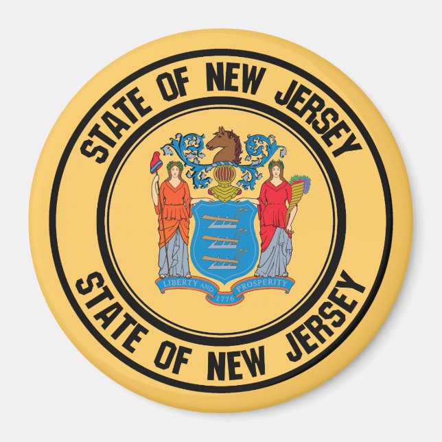 Imã New Jersey Round Emblem (Frente)