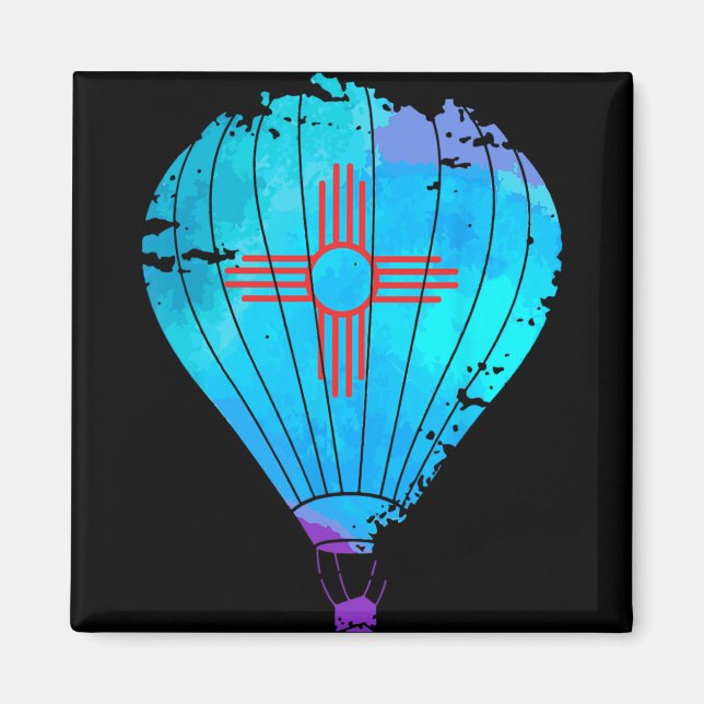 Imã New Mexico Festival Hot Air Balloon Zia Gift  (Frente)