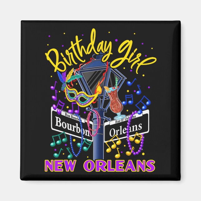 Imã New Orleans Birthday Girl's French Quarter Birthda (Frente)