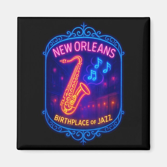 Imã New Orleans, Louisiana, Birthplace Of Jazz  (Frente)