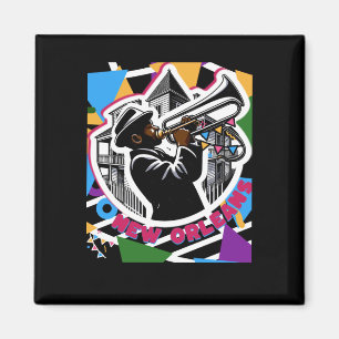 Imã New Orleans Mardi Gras Trombone Sticker