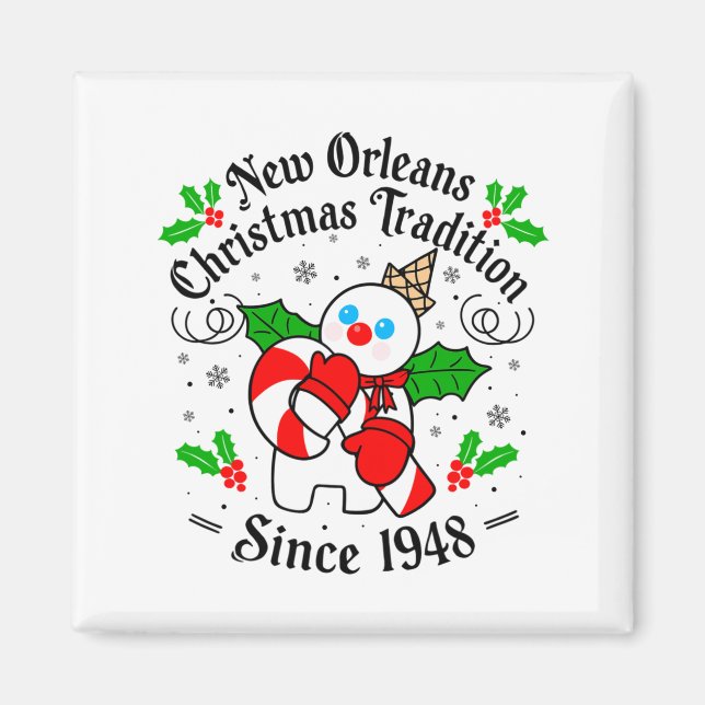 Imã New Orleans Mr Bingle Christmas Tradition Snowman  (Frente)