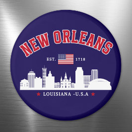 Imã New Orleans Travel Skyline Fridge Magnet