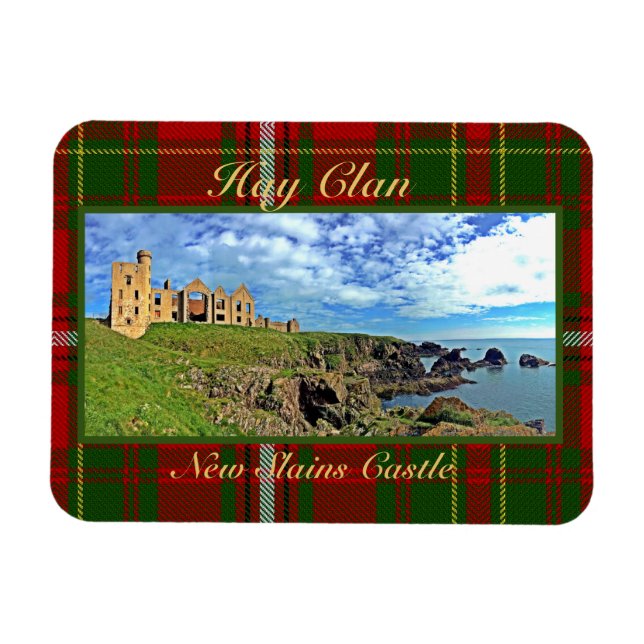 Ímã New Slains Castle - Scottish Hay Clan Tartan (Horizontal)