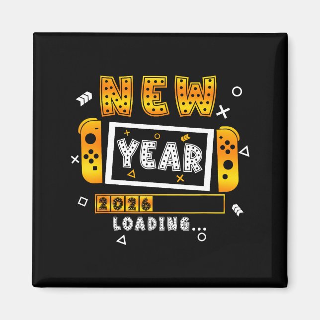Imã New Year 2026 Loading Video Gamers New Years Eve P (Frente)
