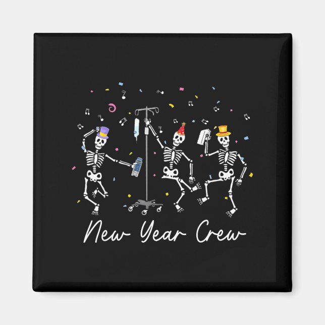 Imã New Year Crew Skeleton Nurse Crew Er Icu New Year  (Frente)