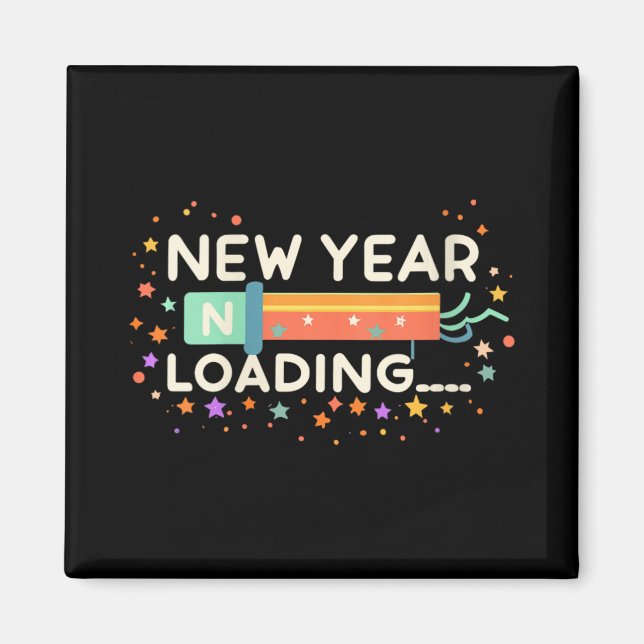 Imã New Years Eve Loading Winter Holiday Greeting Fest (Frente)