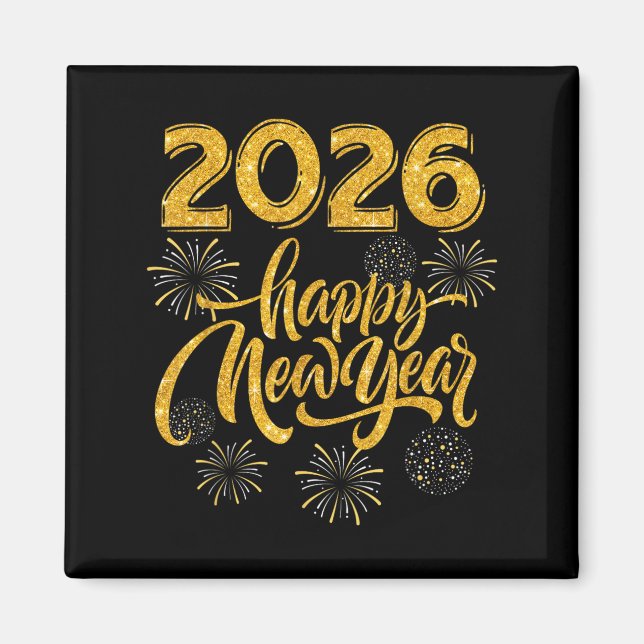 Imã New Years Eve Party Supplies 2026 Happy New Year F (Frente)