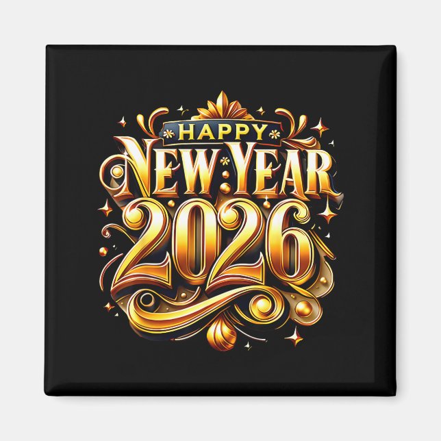 Imã New Years Eve Party Supplies 2026 Happy New Year F (Frente)