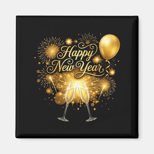 Imã New Years Eve Party Supplies 2026 Happy New Year F (Frente)