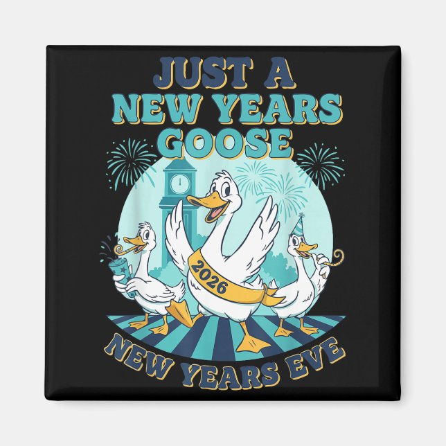 Imã New Years Goose 2026 Celebration Fun  (Frente)
