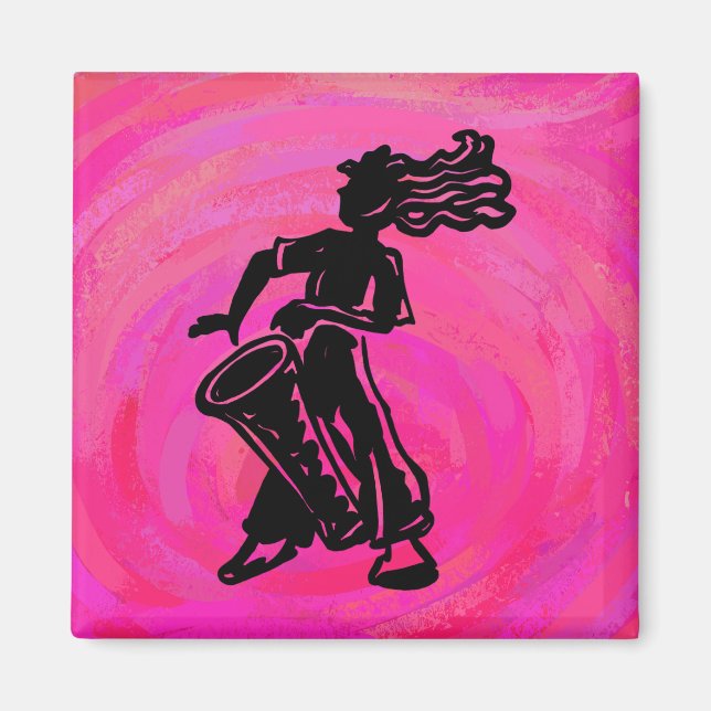 Imã New York Boogie Nights Drum Hot Pink (Frente)