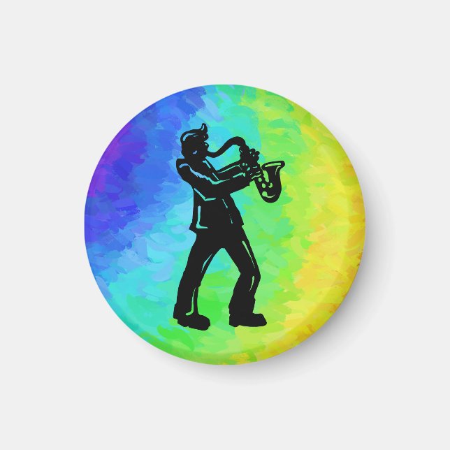 Imã New York Boogie Nights Saxofone Rainbow (Frente)