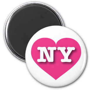 Imã New York Hot Pink Heart - Eu amo NY