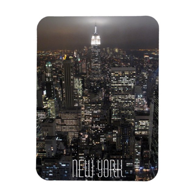 Ímã New York Magnet NY City Lights NY Skyline Souvenir (Vertical)