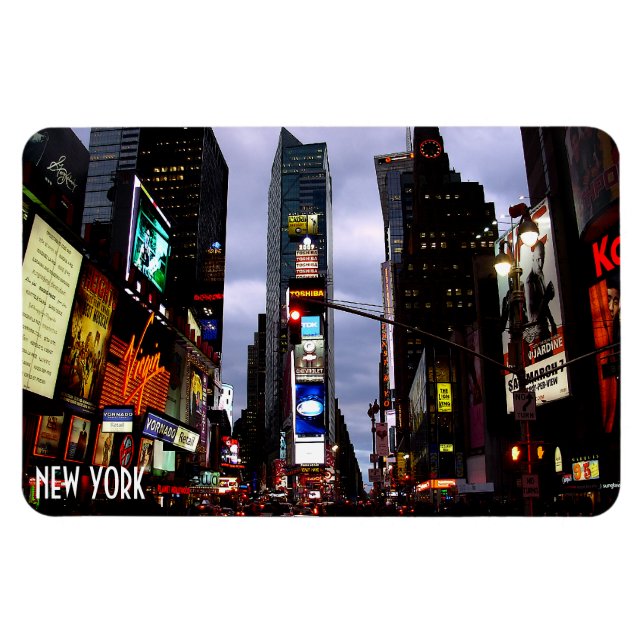 Ímã New York Magnet NY City Time Square NY Souvenir (Horizontal)