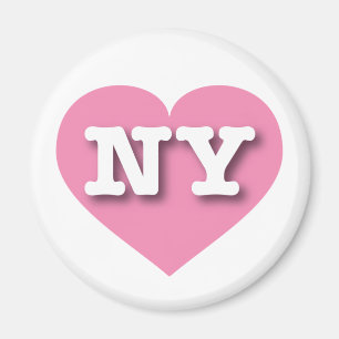 Imã New York Pink Heart - Eu amo NY