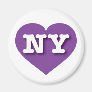 Imã New York Purple Heart - I love NY