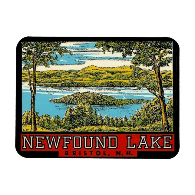 Ímã Newfound Lake Bristol New Hampshire Viagem Magnet (Horizontal)