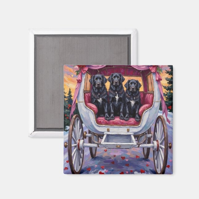 Imã Newfoundland Dog Valentine's Day  (Front/Back)