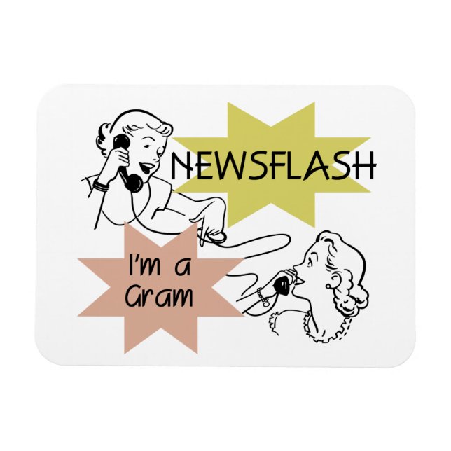 Ímã Newsflash Sou um Gram-Presentes (Horizontal)