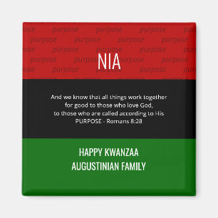 Imã NIA Romans Personalizado 8 28 Happy Kwanzaa
