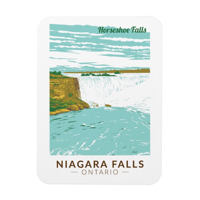 Ímã Niagara Cai Fogueira Fala Viagem Art Vintage (Vertical)