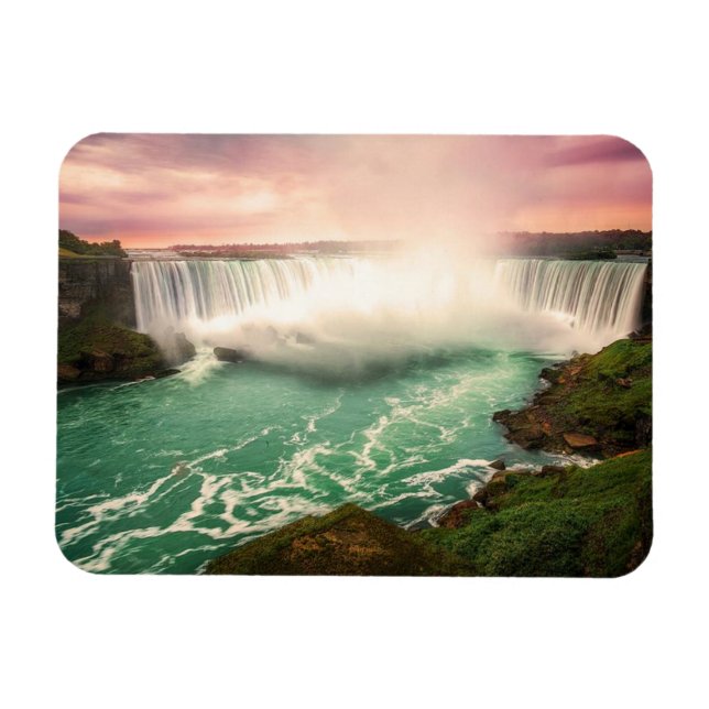Ímã Niagara Falls, Canadá por pôr do sol estilizado (Horizontal)