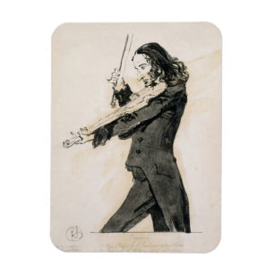 Ímã Niccolo Paganini (1782-1840) que joga o violino, 1
