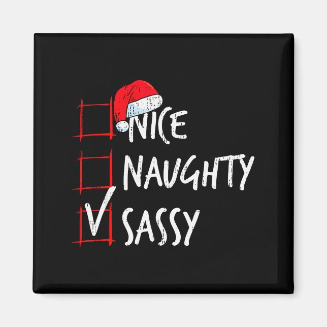 Imã Nice Naughty Sy Christmas List Santa Costume Xmas  (Frente)