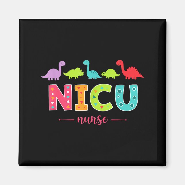Imã Nicu Nurse With Cute Dinosaurs Pediatric For Women (Frente)