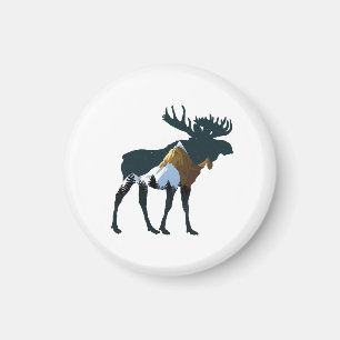 Imã Night Forest Moose