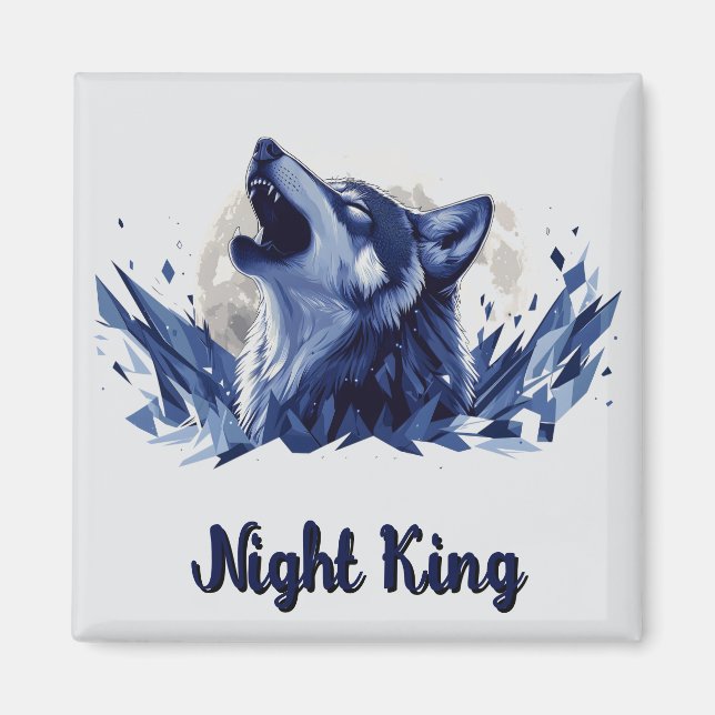 Imã Night King - Howling Wolf com Lua (Frente)