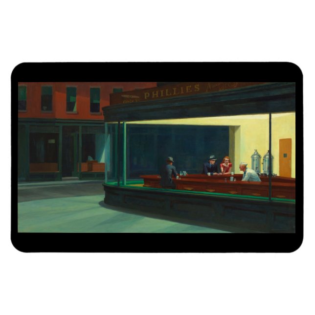 Ímã "Nighthawks" de Edward Hopper (Horizontal)