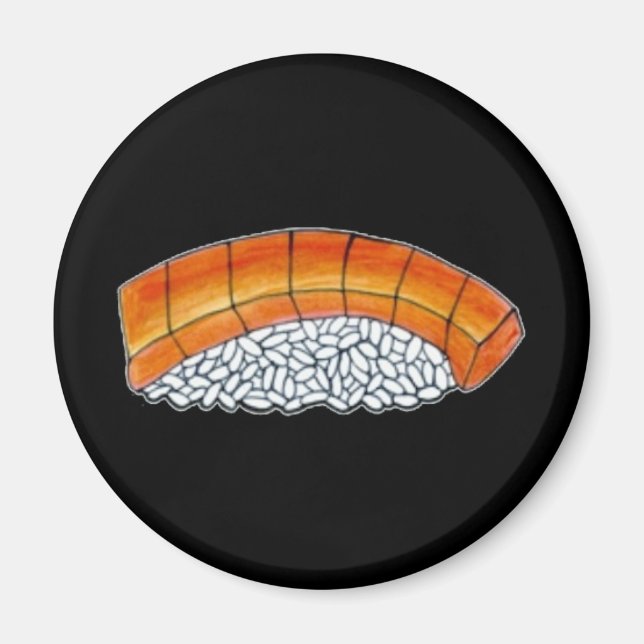 Imã Nigiri Salmon Sushi com Rice Comida Magnet (Frente)