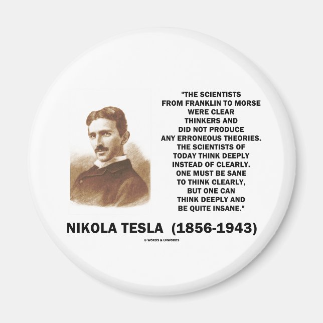 Imã Nikola Tesla Claramente Acha Que Sane Pensar Clara (Frente)