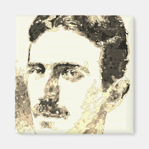 Imã Nikola Tesla Desenho Em Sepia