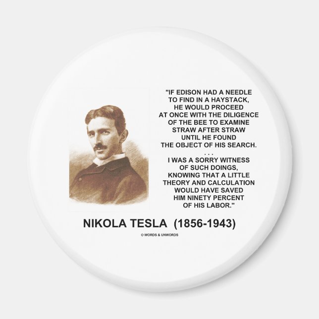 Imã Nikola Tesla Edison Agulha Haystack Theory Cote (Frente)