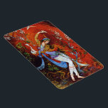 Ímã Ninfa de dança da miniatura persa<br><div class="desc">Rapariga persa,  pintura em miniatura Linda pintura de uma jovem ninfa vestindo o tradicional figurino popular iraniano com vestes floridas,  dançando e derramando vinho de jarro contra um fundo de fantasia na maioria vermelho vibrante</div>