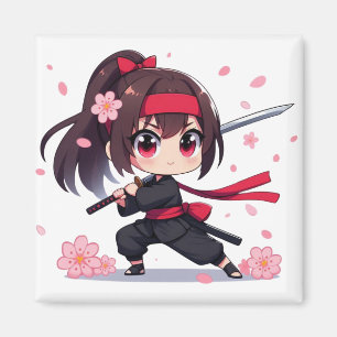 Imã Ninja guerreira bonita floresce