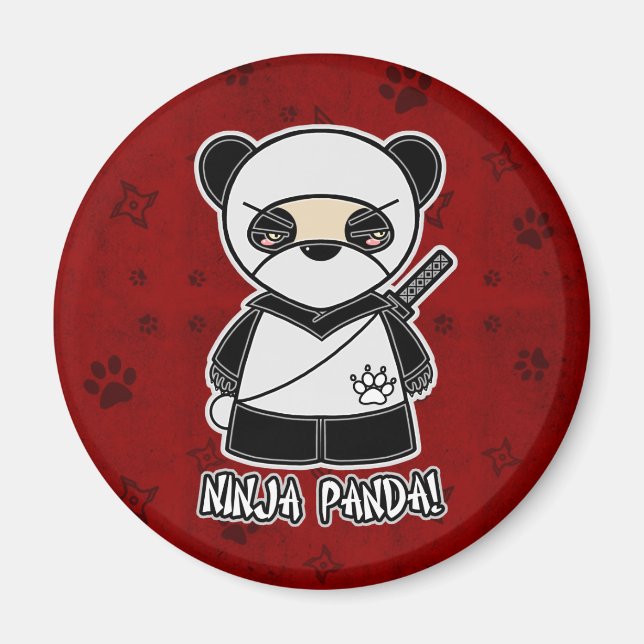 Imã Ninja Panda! Em Red Magnet (Frente)