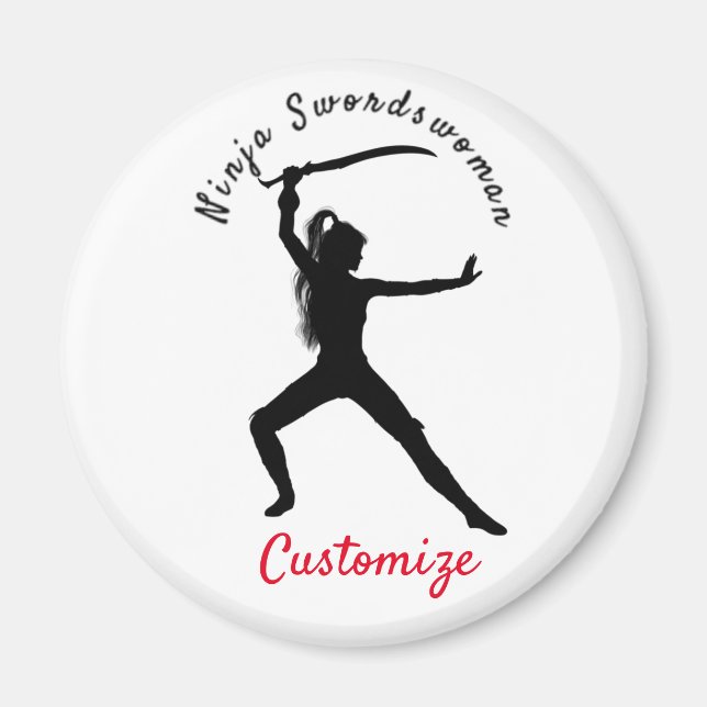 Imã Ninja Swordswoman Silhouette Thunder_Cove (Frente)