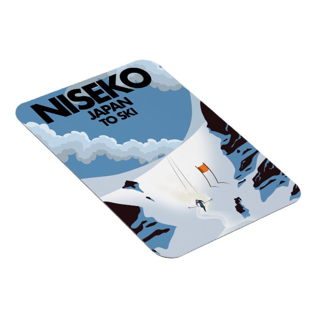 Ímã Niseko Japan ski impressão (Lado Direito)