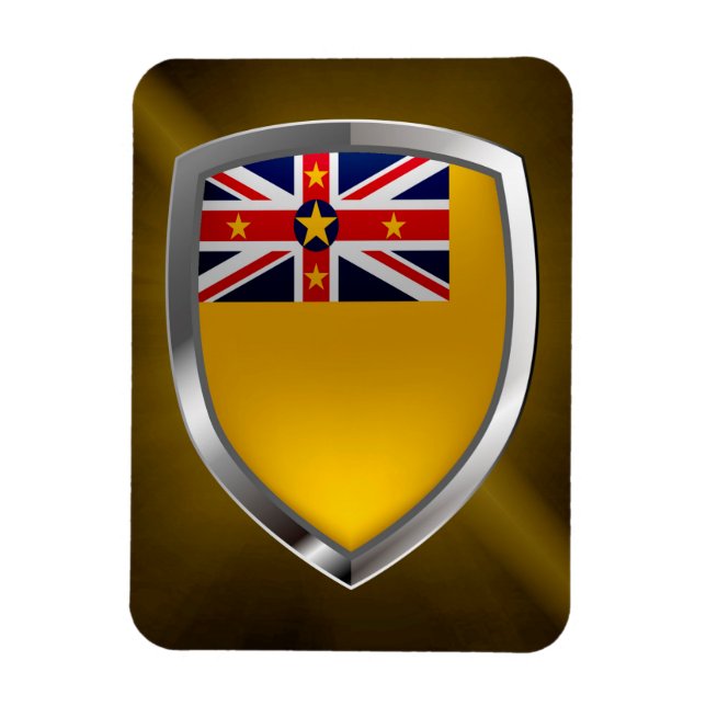 Ímã Niue emblema metálico (Vertical)