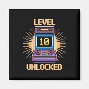 Imã Nível 10 Desbloquear Aniversário Gamer 10 Anos Víd