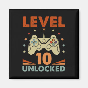 Imã Nível 10 Vídeo Gamer 10º Aniversário 10 Anos