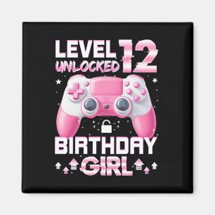 Imã Nível 12 Desbloqueado Video Gamer 12 Anos 12 Anive