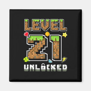 Imã Nível 21 Desbloqueado Aniversário 21 Anos Bday Gam